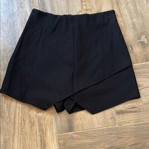 Blue Blush Black Asymmetrical Skorts High-Waisted